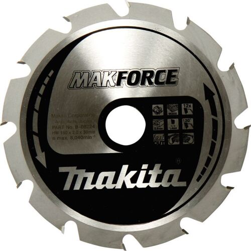 Makita MAKFORCE lame de scie 190x30x12Z B-32144 Durchmesser: 190 mm Dicke:1.4 mm lame de scie