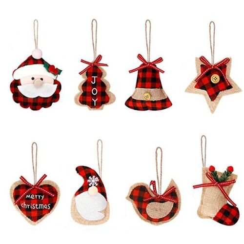 Grilles De Buffle Rouges Et Noires, Cloches Et Étoiles De Noël, Ornement Pour Vacances Et Halloween
