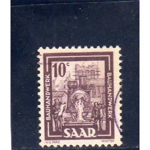 Timbre-Poste De Sarre (Chantier De Construction)