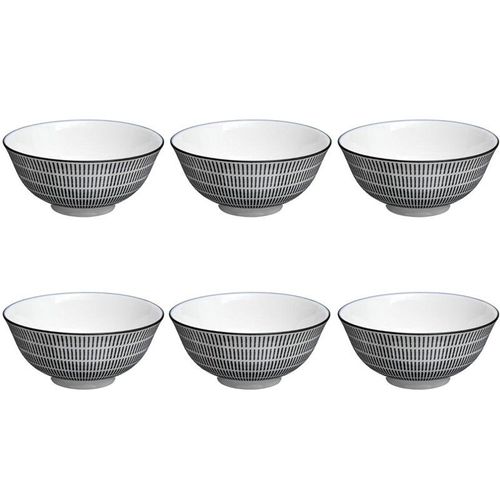 Lot De 6 Bols Porcelaine "Lunis" 15cm Noir