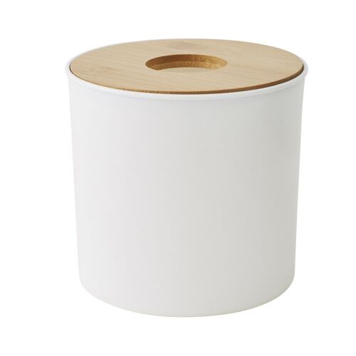 Poubelle à coton en plastique et bambou 1.5L