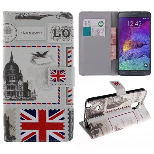 Etui Folio A Rabat Samsung Galaxy Note 4 London Retro Eco-Cuir (Pu)