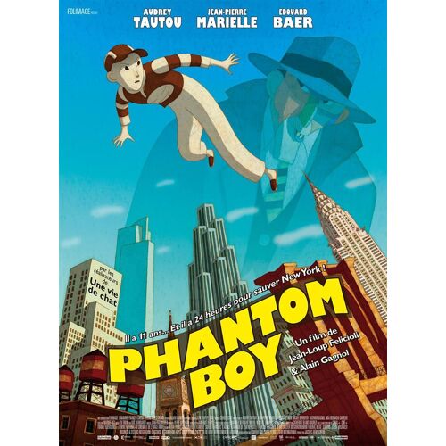 Affiche De Cinéma " Phantom Boy " - Format 120x160 Cm -De Alain Gagnol, Jean-Loup Felicioli Avec Les Voix De Audrey Tautou, Edouard Baer, Patrick Descamps, Jean-Pierre Marielle - 2015