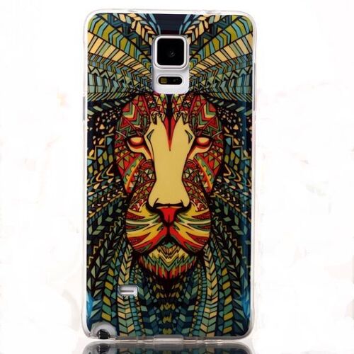 Coque Case Samsung Galaxy Note 4 Lion Painting Silicone Souple (Tpu)