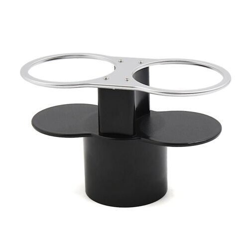 1 Pièce Portable En Plastique Double Trous Voiture Porte-Gobelet Pour Voiture Véhicule Noir Ton Argent