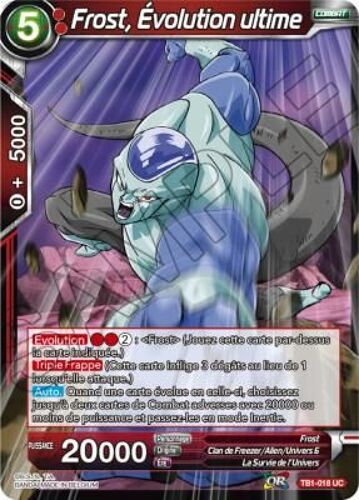 Carte Dragon Ball Super Tb1-018 Frost, Évolution Ultime Peu Commune