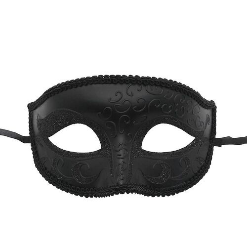 Ensemble De Masques De Mascarade Demi-Masques Noirs Pour Soirée Dansante