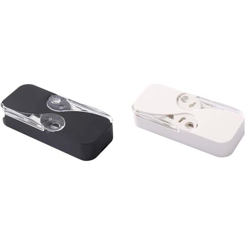 Fil Dentaire?Fil Dentaire Avec Manche?Boîte De Fil Dentaire Portable?Distributeur De Fil Dentaire?Noir Et Blanc?2 Pièces?Pour La Soie Dentaire 