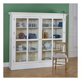Robin Des Bois - Kenneth - Vitrine Style Romantique En Bois Massif, 2 Portes - Blanc