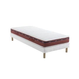 Someo - Ensemble Matelas 100% Latex, Sommier Lune Et Pieds Crépuscule 500 - Blanc