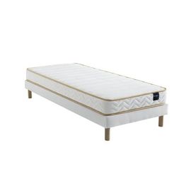 Someo - Ensemble Matelas Mousse, Sommier Lune Et Pieds Aurore 300 - Blanc