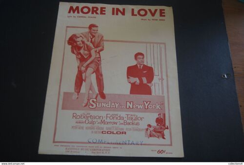 More In Love Sunday In New York Rare Partition Usa Du Film Cop 1963 Jane Fonda