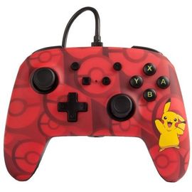Power A - Manette Filaire Pokemon Pikachu Rouge Pour Nintendo Switch