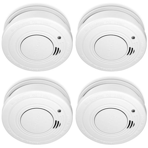 Détecteur de fumée avec pile de 5 ans, pack de 4 SA-49-5 Blanc