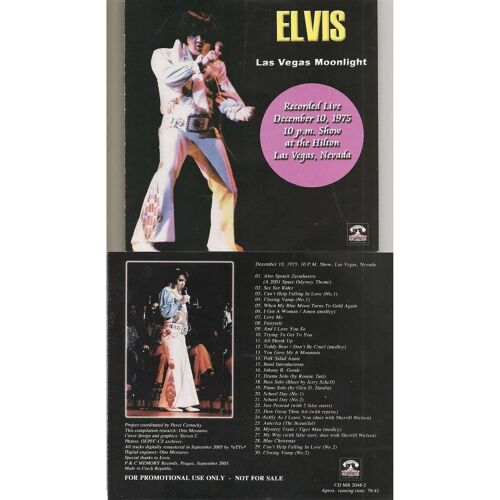 Elvis Presley Las Vegas Moonlight Cd 10/12/75 Las Vegas Show