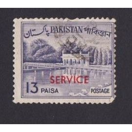 Timbre Pakistan Jardins De Shalimar 13 Paisa Oblitéré Service