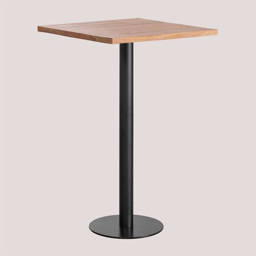 Table Haute de Bar Carrée en Bois d'Acacia Macchiato NOIR ↔︎ 70 cm
