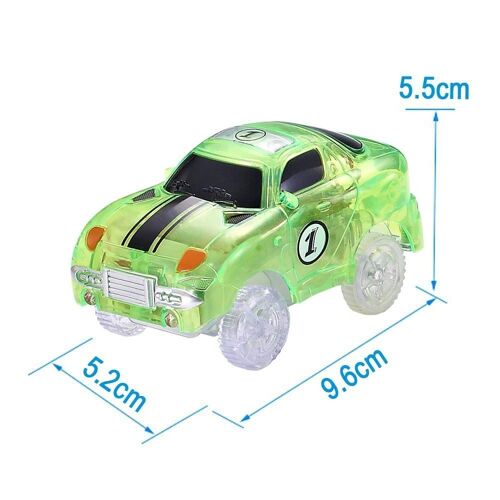 Dotopon®Lot De 2 Circuits De Voitures Magique Fluorescent Flexible Pour Circuit Magic Tracks Lumineux Phosphorescent (Rouge+Vert)