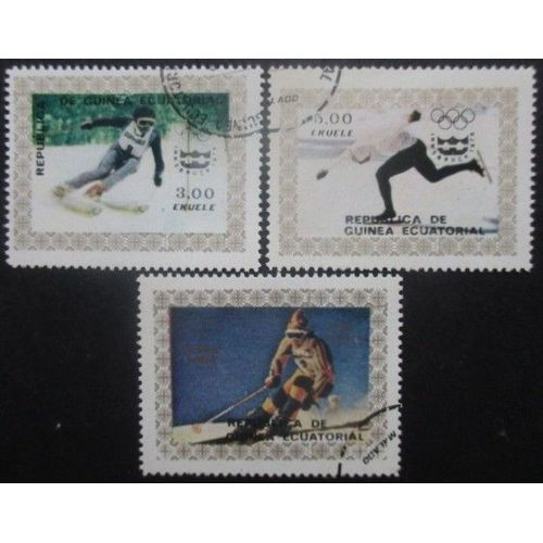 Guinee Equatoriale Série N°76a Au 76c Jeux Olympiques D'Innsbruck 1976 Oblitérés