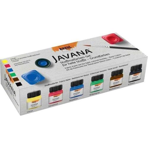 Kit 6 X 20 Ml Peinture Tissu Clair Javana Couleur De Base