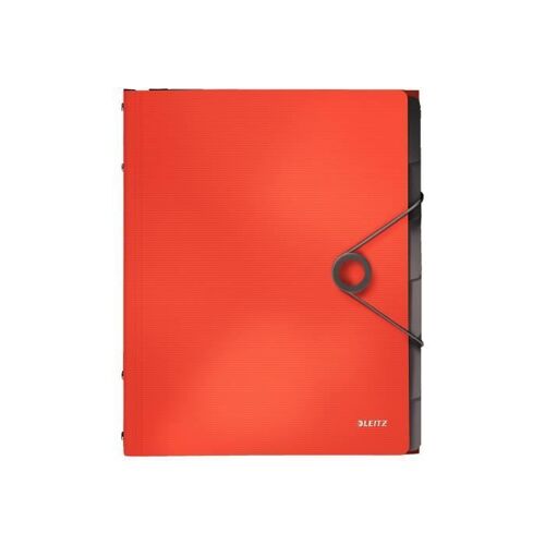 Leitz Solid - Trieur - 6 Positions - A4 - Pour 200 Feuilles - À Onglets - Rouge