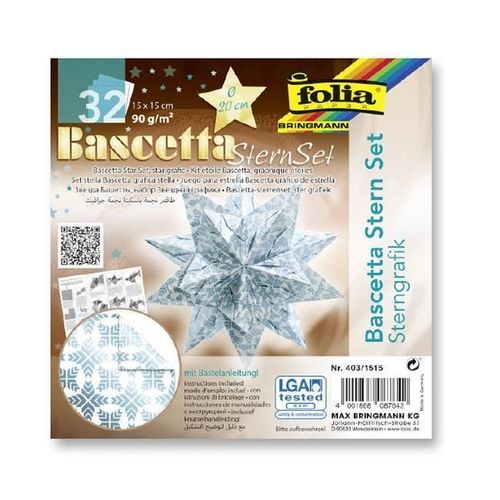 Kit Origami Étoile Blanc Bleu 20cm