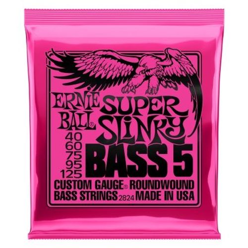 Ernie Ball 2824 - Jeu De 5 Cordes Basse Super Slinky - 40-125