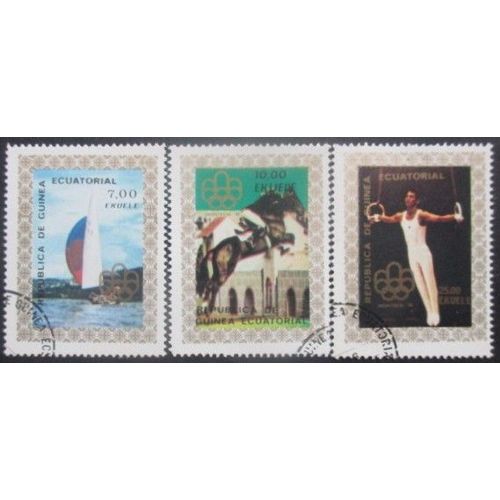 Guinee Equatoriale Série N°79a Au 79c Jeux Olympiques De Montréal 1976 Oblitéré