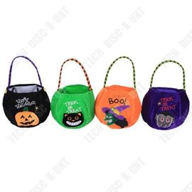 TD® Sacs à bonbons pour Halloween 4pcs 12CM*14CM Fabrication méticuleuse Motif de dessin animé Sac à citrouille pour enfants