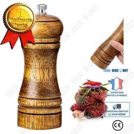 Td® Moulin À Poivre Manuel Moulin À Poivre En Bois Cuisine Bouteille D'épices Meulage Bouteille Moulin À Poivre Noir