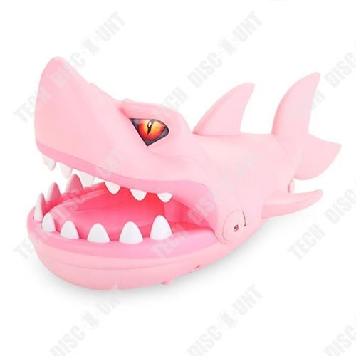 Td® Grand Requin Qui Se Mord Les Doigts Avec Musique, Morsure, Pression Des Dents, Jouet Pour Toute La Personne Pour Enfants, Rose