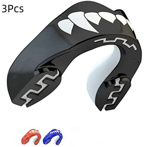 3pcs Protege Dents Boxe Protège Dent Slim,Avec Boîte De Rangement, Pour Boxe, Mma,Judo, Karaté,Rugby, Hockey,Football,Basket-Ball,Sports