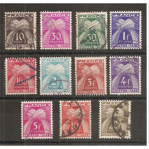 Taxes 67 À 77 (1943) Série Des Chiffres Taxes Oblitérée (Cote 11e) (5612)
