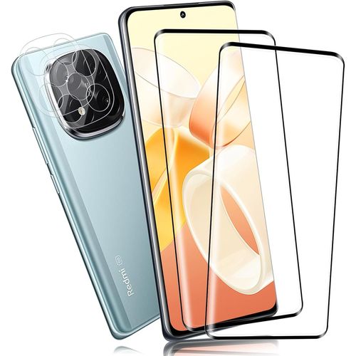 CAUC-2+2 Pièce Verre trempé pour Xiaomi Redmi Note 14 Pro Plus Vitre Protection, Sans Bulle 9H résistante aux rayures protection écran + Caméra Protecteur, HD Haute Sensibilité Protection D'écran 14