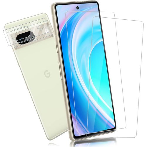 Aefj-2+2 Pièce Verre Trempé Pour Google Pixel 7 Vitre Protection Film, Sans Bulle 9h Résistante Aux Rayures Protection Écran + Caméra Protecteur, 0,33mm Hd Haute Sensibilité Protection D'écran Pour P