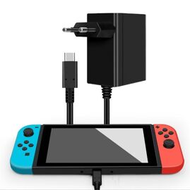 Chargeur pour Switch Nintendo, Lite, OLED, Dock, Consoles, 15V 2.6A Adaptateur Secteur Support TV Mode, Charge Rapide USB Type C