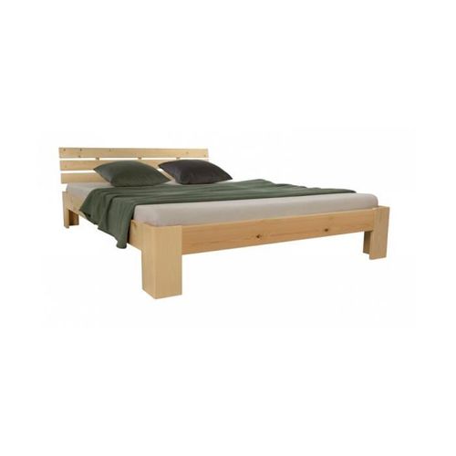 Lit Double En Bois Futon 140x200 Bois Naturel