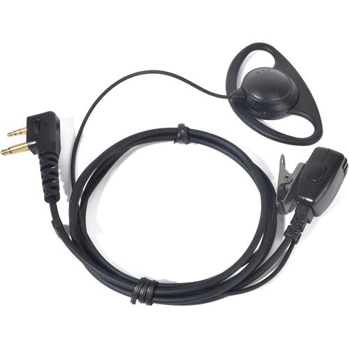 Walkie Talkie Earpiece D Shape Headset with PTT Mic Compatible with Midland 2 Pin for G6 G7 Pro G9 G12 M24 M48 M99 GXT250 GXT550 GXT650 Two Way Radio