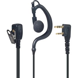 Walkie Talkie Earpiece G-Shape Headset with PTT Mic 2 Pin Connector Compatible with Kenwood UV-5R,UV-82,BF-888S Two Way Radios