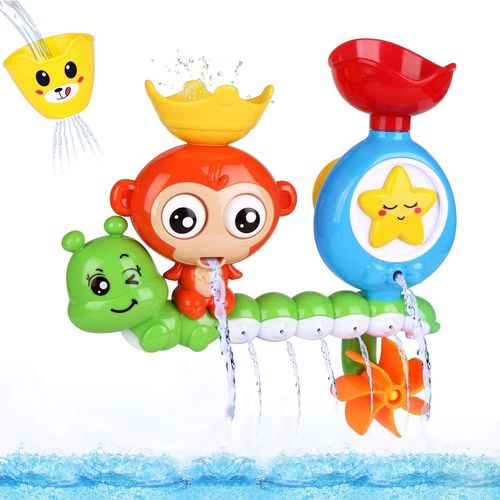 Jouet Bain,Jouet De Bain Bebe Cascade Interactif,Jouets D'eau De Singe Douche Bathly Jouet Avec Tasse Enfants Cadeau