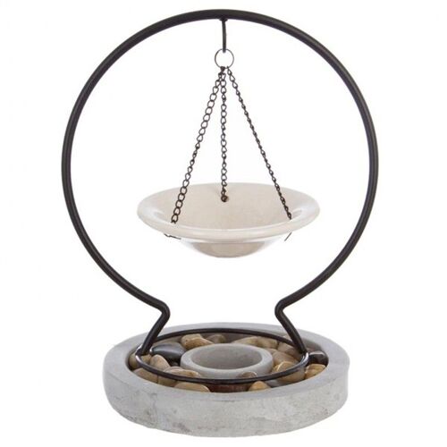 Brûle-Parfum Suspendu "Pierres" 24cm Gris