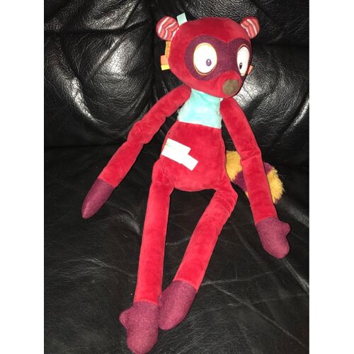 Doudou Peluche Georges Le Lemurien Lilliputiens Rouge 35cm