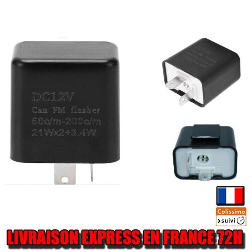 Relais Centrale 12v Clignotant Réglable Anti Erreur Led Scooter Moto Quad 2 Pins