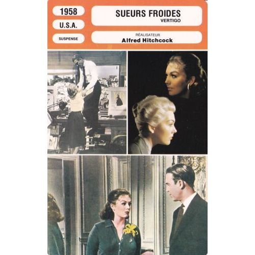 Fiche Monsieur Cinema Sueurs Froides De Alfred Hitchcock Avec James Stewart, Kim Novak Et Barbara Bel Geddes