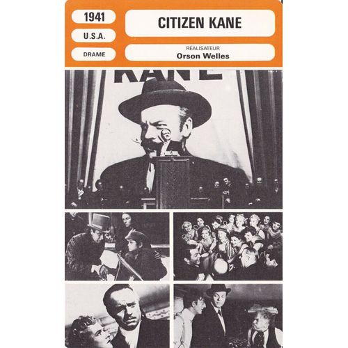 Fiche Monsieur Cinema Citizen Kane De Et Avec Orson Welles, Joseph Cotten Et Agnes Moorehead