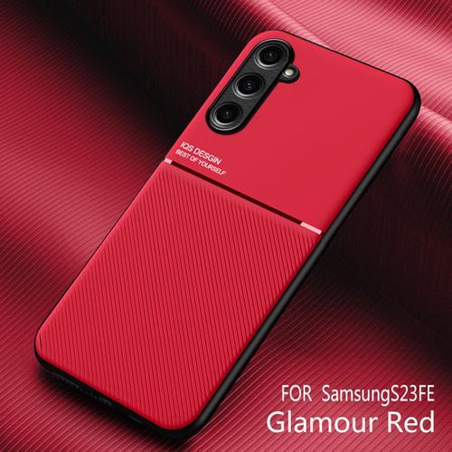 Coque pour Samsung S23 FE,protection des yeux,dermograin,coque rigide,Rouge