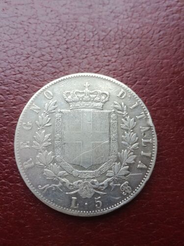 5 Lire 1865 Année Rare