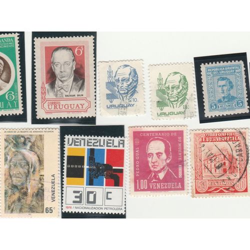 11 Timbres D'uruguay Et Du Venezuela Emis Entre 1948 Et 1982
