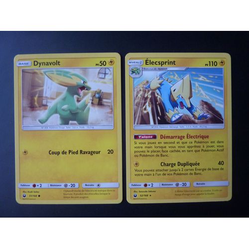 Dynavolt 51/168 Et Elecsprint 52/168 - Pokemon Sl7 Tempête Céleste