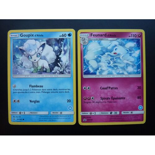 Goupix D'alola 21/145 Et Feunard D'alola Sm128 - Pokemon Soleil Lune Kit Dresseur 2018